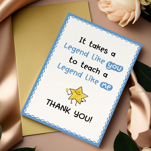 Oamiolek Funny Thank You Card for Teacher, Teacher Appreciation Card, Appreciation Cards for Leader Boss Tutor Coach