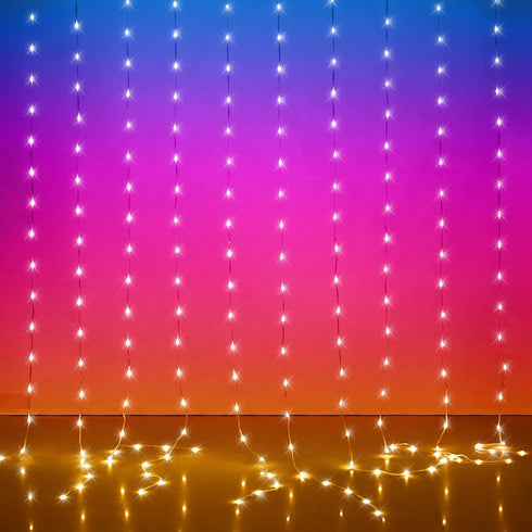 LED Curtain Lights, 9.8ft x 9.8ft 300 LED Color Changing String Fairy