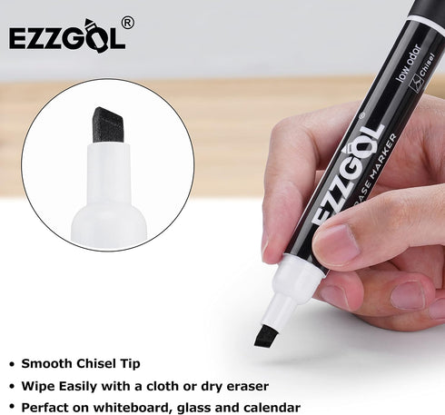 72 Pack Ezzgol Dry Erase Markers Bulk, Black Low Odor Whiteboard Markers