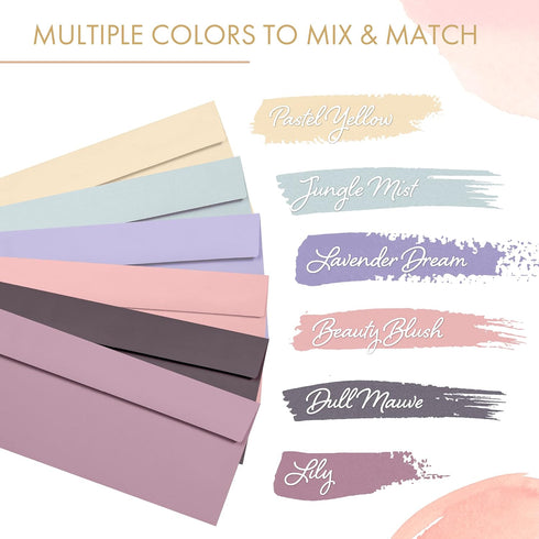 Business Envelopes, 120-Pack #10 Envelopes, 4 1/8 x 9 1/2 Inches, 6 Muted Pastel Colors