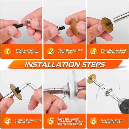 Inside Pipe Cutter for PVC Pipe, Cutter Tool Set with Scale Adjustable Depth Gauge, 5PCS Saw Blades and Hex Shank
