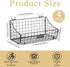 4 Pcs Slatwall Baskets with Hooks, Black Wire Hanging Basket Storage for Pantry Kitchen Garage