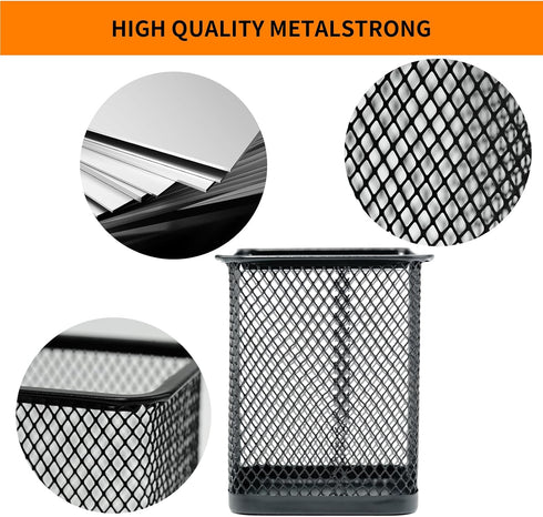 Pen Holder for Desk, Wire Mesh Pencil Cup Holder Organizer for Office Supplies