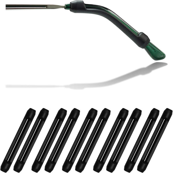 YR Soft Silicone Eyeglasses Temple Tips Sleeve Retainer, 5 Pairs - Anti-Slip Comfort for Glasses, Black