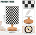 Bedside Lamp Black White Checkered Pattern Table Lamp for Bedroom LED Nightstand Lamp Shade USB Ports Wood Base