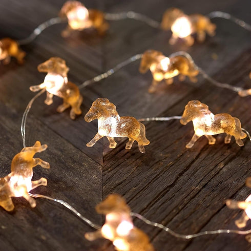 Outdoor Solar Lights | Solar Garden Lights Cute Decorative Fairy String Lights | Waterproof Horse Gifts for Women