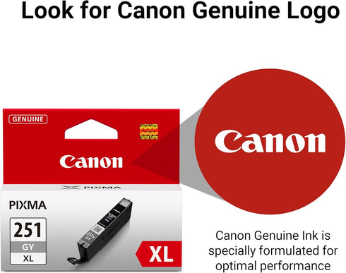 Canon CLI-251XL Genuine Gray Ink Tank for MG6320, MG7120, iP8720, MG7520 Printers
