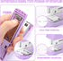 Purple Desk Accessory Kit, Cute Office Supplies Set with Stapler, Tape Dispenser, Scissors, Ballpoint Pen, and More