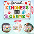Spread Kindness Not Microbes Be Kind Poster - Home School Posters Kindness Wall Art Sign Motivational Posters for Classroom Decor Health Posters for School Nurse Office Decorations Wall Decor Metal Wall Art Sign