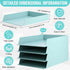 Tatuo 6 Pack Stackable Paper Trays, Plastic Letter Tray Desk Organizer for Classroom, Magazine File Documents, Blue