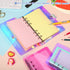 Outus 3 Pieces Clear A6 Binders, Colorful Soft PVC 6-Ring Binder Covers for Office and Budget Planner (Rainbow, Purple,