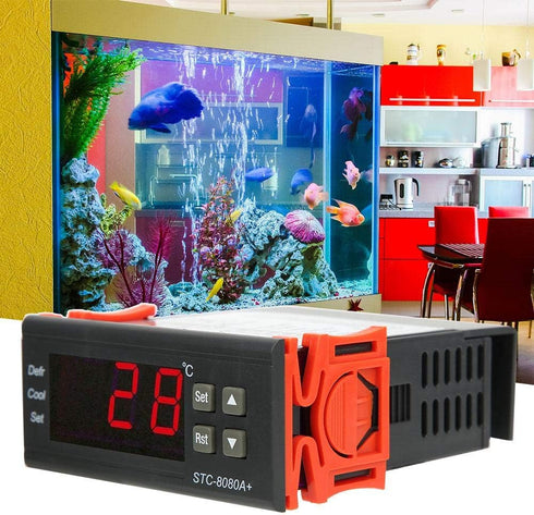 Temperature Controller 10A/220VAC STC-8080A+ Digital Thermostat, Refrigerating Defrosting Temperature Alarm Cooling