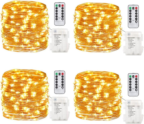 GDEALER 4 Pack 16.4 Feet 50 Led Fairy Lights Battery Operated with