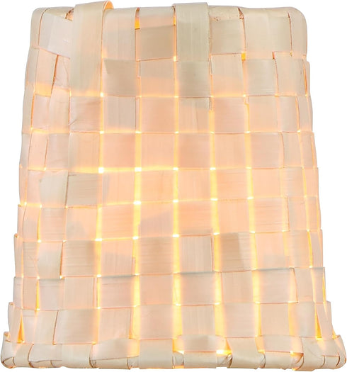 Aspen Creative 51006-2, 3" 4" 4" Set 2 Empire Clip-On Chandelier Lamp Shade, Natural Palm Leaf, Top x Bottom x Slant