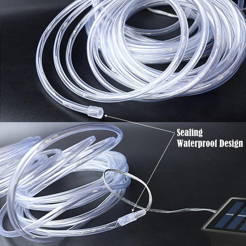 Solar Rope Lights Outdoor, 16.5 Ft 50 LED Waterproof Copper Wire Fairy Lights for Garden, Christmas Party (Cool White)