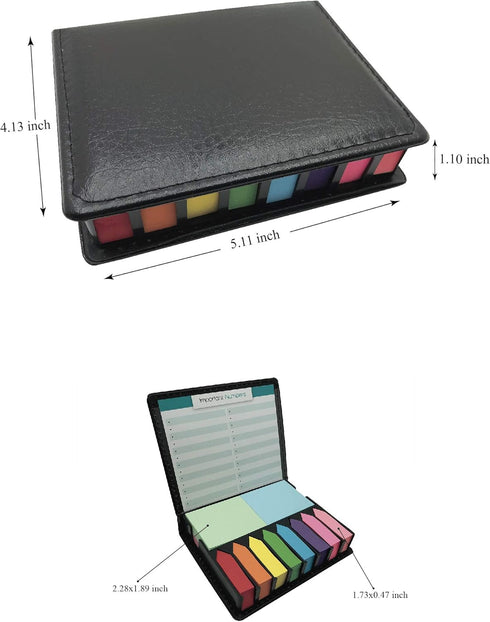 Nice Paper Cute Boxed Self-Sticky Notes, Memo Pad Set, 1920 Pieces Page Colorful Makers Tabs, Arrow Flag Colored Labels,12 Colors, 2 Sizes, Mini Designs Plastic Holder Box Idea for Gift