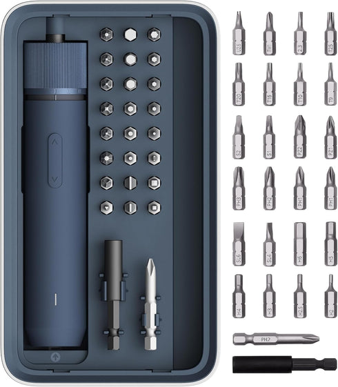 HOTO 25-Piece Upgraded Electric Screwdriver Kit, 1/4'' Hex, Magnetic Lid, 1500mAh Rechargeable