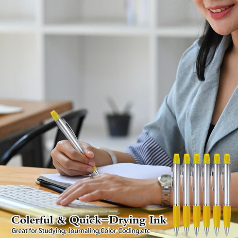 Colarr 30 Pcs Highlighter with Ballpoint Pen Combo, Chisel Tips for Student Office Writing, Coloring, Underlining