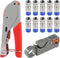 RG6 RG59 Coax Cable Compression Crimper Tool Kit, with 10 pcs Coaxial Compression Fittings