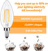 E12 LED Candelabra Bulbs 40 Watt Equivalent, 4W Vintage Candle Light Bulbs, 470Lm Warm White 2700K for Ceiling Fan, 5