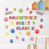Paw Prints Bulletin Board Set - Dog Paw Print Classroom Decorations, Mini Cutouts for School Party Decor