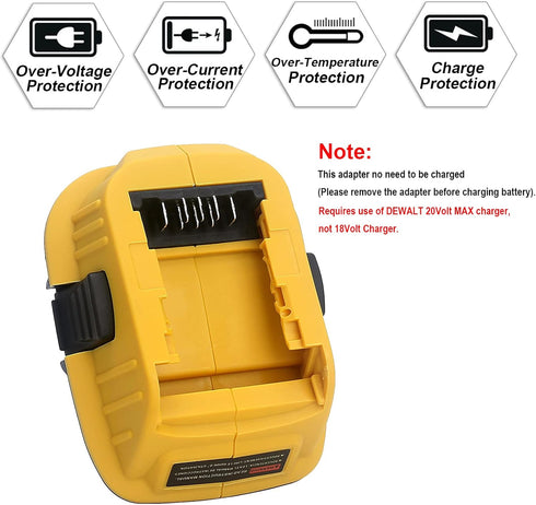 2-Packs DCA1820 18V to 20V Battery Adapter for Dewalt 20V MAX Lithium Battery, Replace for Dewalt 18Volts Tools
