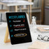 Desktop Black Glass Dry Erase Board, Small Whiteboard with Adjustable Wood Stand, 9.5" x 6.7" for Home Office