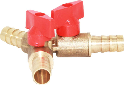 Joywayus 5/16" Hose Barb - Y Shaped Type 3 Way Union Intersection/Split Brass Shut Off Ball Valve Fitting