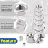 Glarks 20Pcs M6 M8 M10 M12 M14 M16 304 6 Stainless Steel Hexagon Slotted Nuts Assortment Kit, Size Hex Castle Nuts