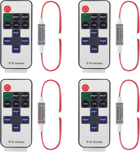 ACEIRMC 4pcs RF Mini Wireless Remote Controller 11 Key with DC 5-24 V