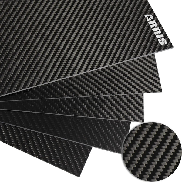 ARRIS 100X250X5MM Carbon Fiber Sheet, Available in Multiple Thicknesses for RC Aircraft