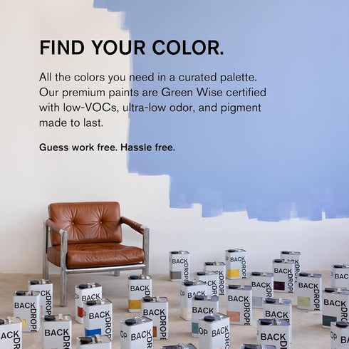 BACKDROP Premium Interior Paint - Large Adhesive Paint Swatch WEEKEND UPSTATE - Dark Green with a Hint of Blue, 12" x