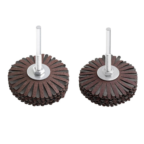 uxcell Abrasive Cloth Flap Wheel Sanding Star Set, 1/4-Inch Shank, 120 Grit & 240 Grit