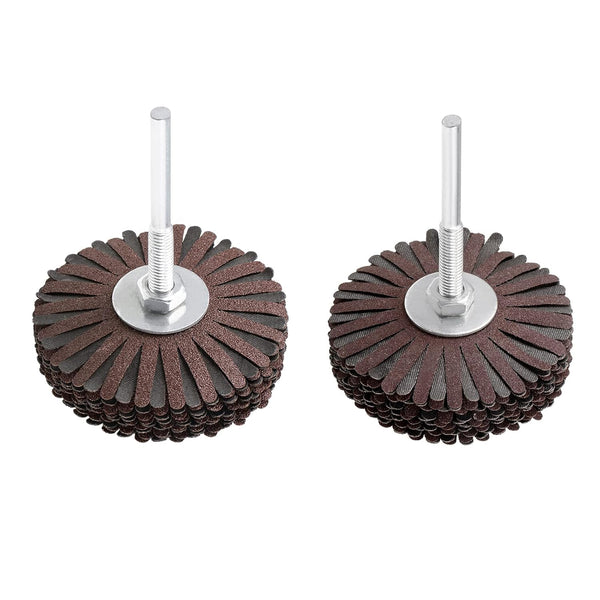 uxcell Abrasive Cloth Flap Wheel Sanding Star Set, 1/4-Inch Shank, 120 Grit & 240 Grit