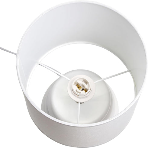LT1168-OFF 12.68" Simple Designs Chic Glow Mini Stacked Ceramic Table Lamp, Monochromatic Fabric Shade, Small Accent
