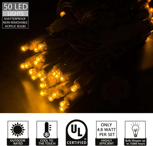 50 Count 5MM Set,Outdoor Decoration,17 Everfit Lighting Wide Angle Led Christmas Lights Led String Lights for Garden