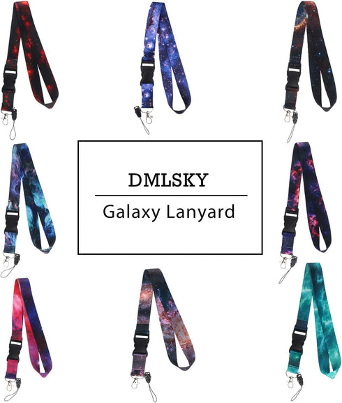 DMLSKY Black Red Lanyard for Keys, Keychain ID Badge Holder with Safe Removable Buckle & Clip