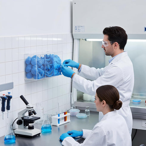 Heyrelda 3 Hairnet Dispenser and Glove Holder Wall Mount - Compartments Acrylic Hygiene Dispenser Station with Lid