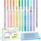 Bible Highlighters and Pens Kit, 22 Pack No Bleed, 10 Colors Gel Highlighters, 12 Colors Fineliner Pens with Storage Bag