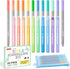 Bible Highlighters and Pens Kit, 22 Pack No Bleed, 10 Colors Gel Highlighters, 12 Colors Fineliner Pens with Storage Bag