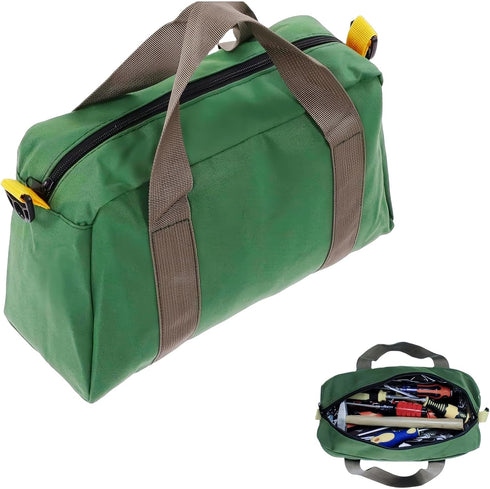 Canvas Wide Mouth Tool Bag, Heavy Duty Large Capacity Handbag for Storage of Screwdrivers, Wrench, Pliers