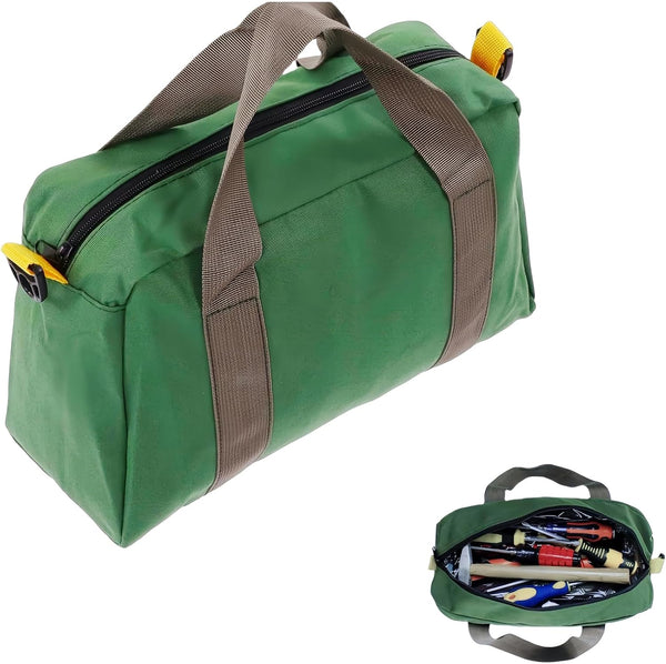 Canvas Wide Mouth Tool Bag, Heavy Duty Large Capacity Handbag for Storage of Screwdrivers, Wrench, Pliers