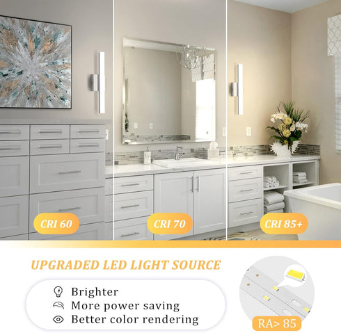 16Inch 9W IP44 4000K Combuh LED Bathroom Vanity Light Lamp Chrome Over Mirror Lighting Fixture Indoor Wall Sconce