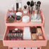 Calmootey 3-Tier Rolling Utility Cart with Drawer, Multifunctional Storage Organizer with Plastic Shelf & Metal Wheel,