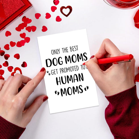Ithmahco New Mom Gifts for Pregnant Women, First Mothers Day Card, Funny Dog Mom Card Pregnancy Gift for Expecting
