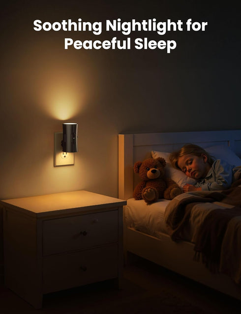 3000K, 0-100LM Dimmable 2 Pack Sujeet LED Night Lights Plug into wall, Bright Night Light, Dusk to Dawn Sensor, Soft