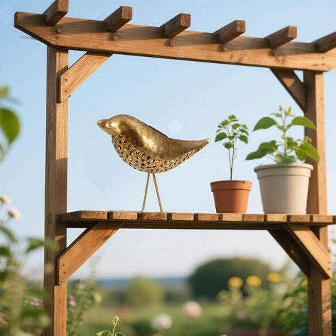 2-Pack YOSION Solar Garden Bird Lights, Metal Decorative Figurines, Outdoor Path Lighting for Yard and Patio