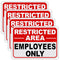 4 Pcs Restricted Area Employees Only Sign, 10 x 7 Inches, Rust Free Aluminum with Pre-Drilled Holes
