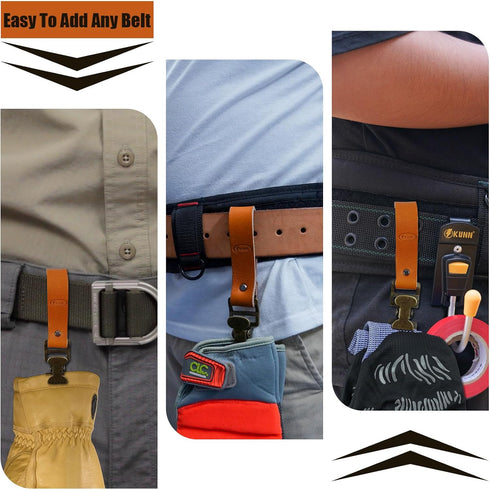 KUNN Heavy Duty Leather Glove Clips, Work Glove Holders, Bronze Clip for Construction