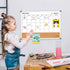 Monthly Calendar Whiteboard Dry Erase Cork Board Combo, 30" x 20" Magnetic Double-Sided Calendar